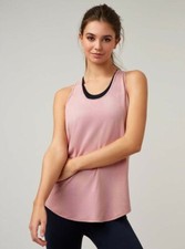 BOUX AVENUE LUREX T-BACK VEST TOP PINK Size UK Medium