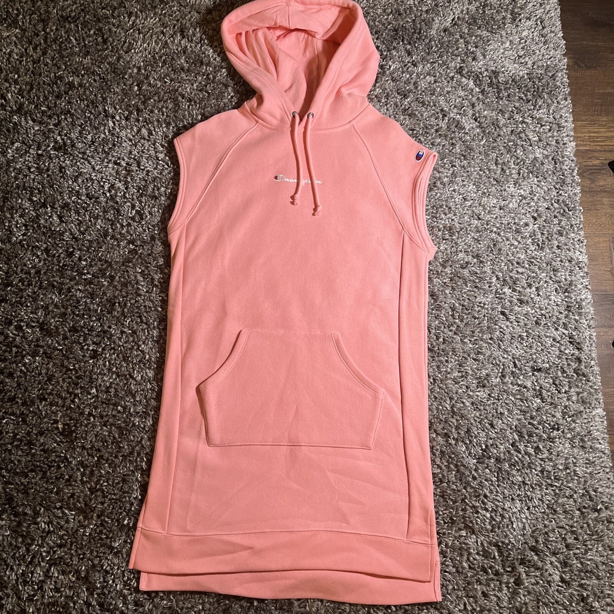 Champion Reverse Weave Women's Small Pink Sweatshirt Hoodie Dress EUC | eBay