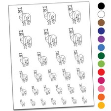 Alpaca Artsy Contour Line Temporary Tattoo Water Resistant Set