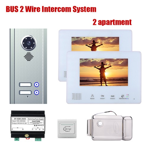 7Inch BUS 2 Wire Video doorbell Intercom Night Vision camera Home Door Phone - Bild 12 von 17