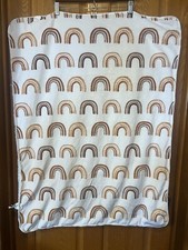 BW33 Rainbow Baby Blanket Brown Orange Velour Sherpa SL Home Fashions 40x30