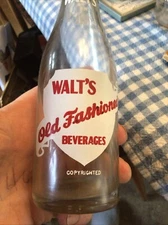 8” ACL SODA BOTTLE WALTS OLD FASHIONED BEVERAGES SPARTA WIS WI. 1940. 
