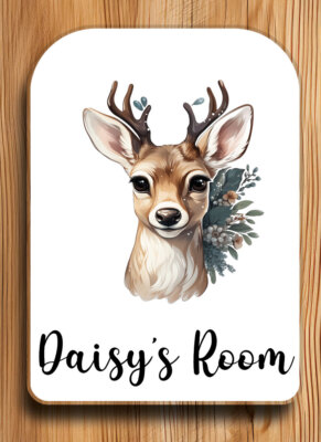 Personalisiertes Weihnachten Hirsch Acryl Türschild Plakette-Kinderzimmer-Enkel Geschenk