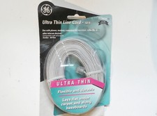 GE BEST QUALITY 50 ft ULTRA THIN LINE CORD  white RJ-11 connectr each end phone