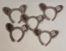 Great Wolf Lodge Child Size Gray Fuzzy Wolfie Ears Souvenir Headband Lot of 5