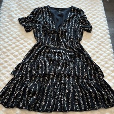forever 21 dress Size Small Black Floral Tie Front