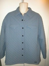 Exofficio ~dupont Teflon Quilted~ Snap Up Collar Coat Women's Xl Blue