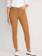 Old Navy High Rise Pixie Skinny Ankle Pants Womens 2 Tall Brown Stretch NEW