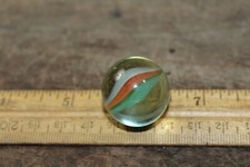 Vintage Machine Made Shooter Marble Cat's Eye Red White Green Clear