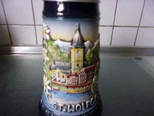Bierkrug aus Porzellan, bunt, mit der Aufschrift " St. Wolfgang" King 6