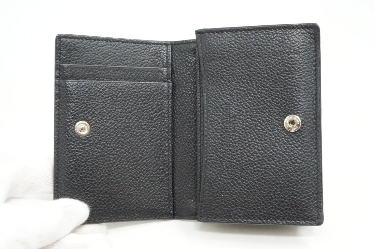 Saint Laurent Paris Business Card Holder Pass Case Logo Leather Navy *Uxv9131 thumbnail 4