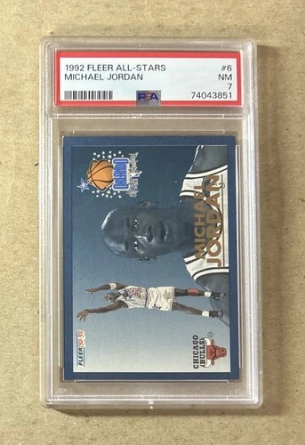 1992 Fleer Basketball All Stars Michael Jordan Chicago Bulls Card #6 PSA 7
