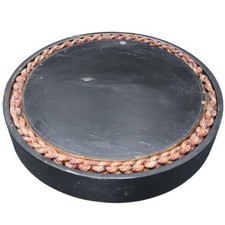 Antica base ebanizzata Napoleone III per campana in vetro – legno tornito con...