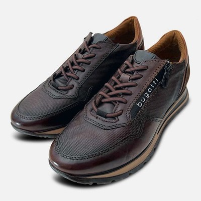 Bugatti Herren Designer dunkelbraune Trainingsschuhe mit Gummisohle