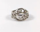 Vtg Wavy Edge Open Celtic Knot Sterling Silver 925 Ring Size 5