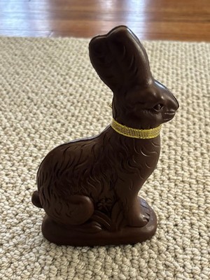 Dark Chocolate Candy Look RESIN Bunny Rabbit Figurine Spring Easter Decor 6.5''