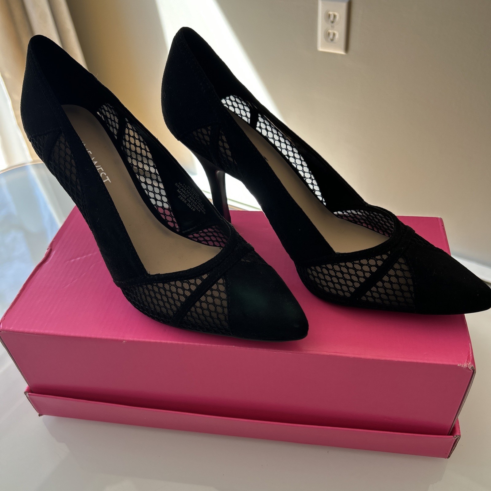 Black Detailed Nine West Stiletto Heels-NWOT