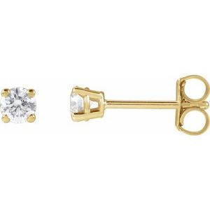 14K Yellow Gold 1/4 CTW Lab-Grown Diamond Stud Earrings 0.54gm Clarity VS