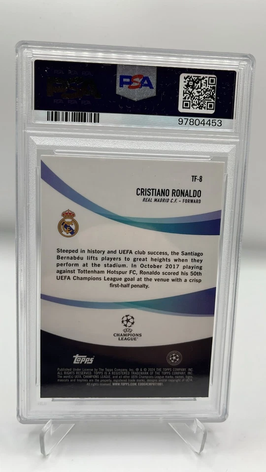 Topps Chrome UCC Cristiano Ronaldo TIFO Insert PSA 9 Case Hit Real Madrid - Bild 2 von 2