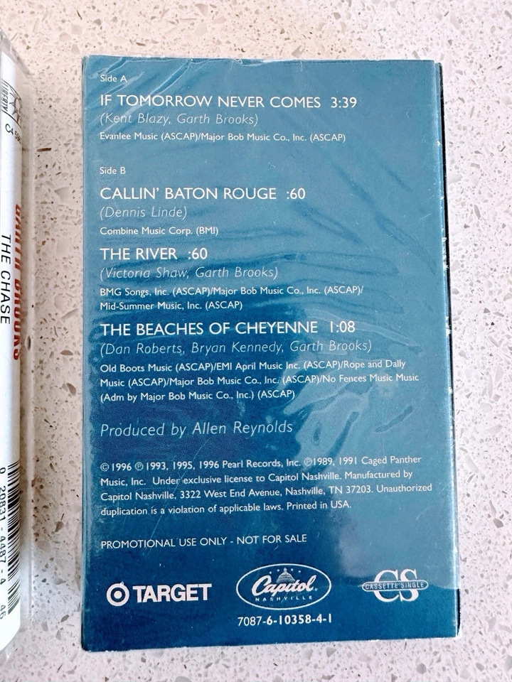 LOT 2 CASSETTE TAPES GARTH BROOKS The Chase & If Tomorrow Never Comes Single Foto 4 de 4