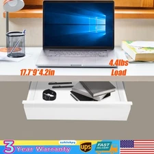 Iron Under Desk Mounted Sliding Pull-out Storage Drawer Storage Organizer 4.4lb