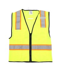Kishigo Safety Vest Mens Medium Yellow Mesh Hi Vis Reflective 1580 ANSI Class 2