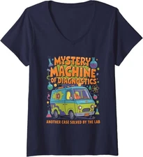 Lab Week 2025 Retro Mystery Machine Of Diagnostics Ladies' V-Neck Tshirt