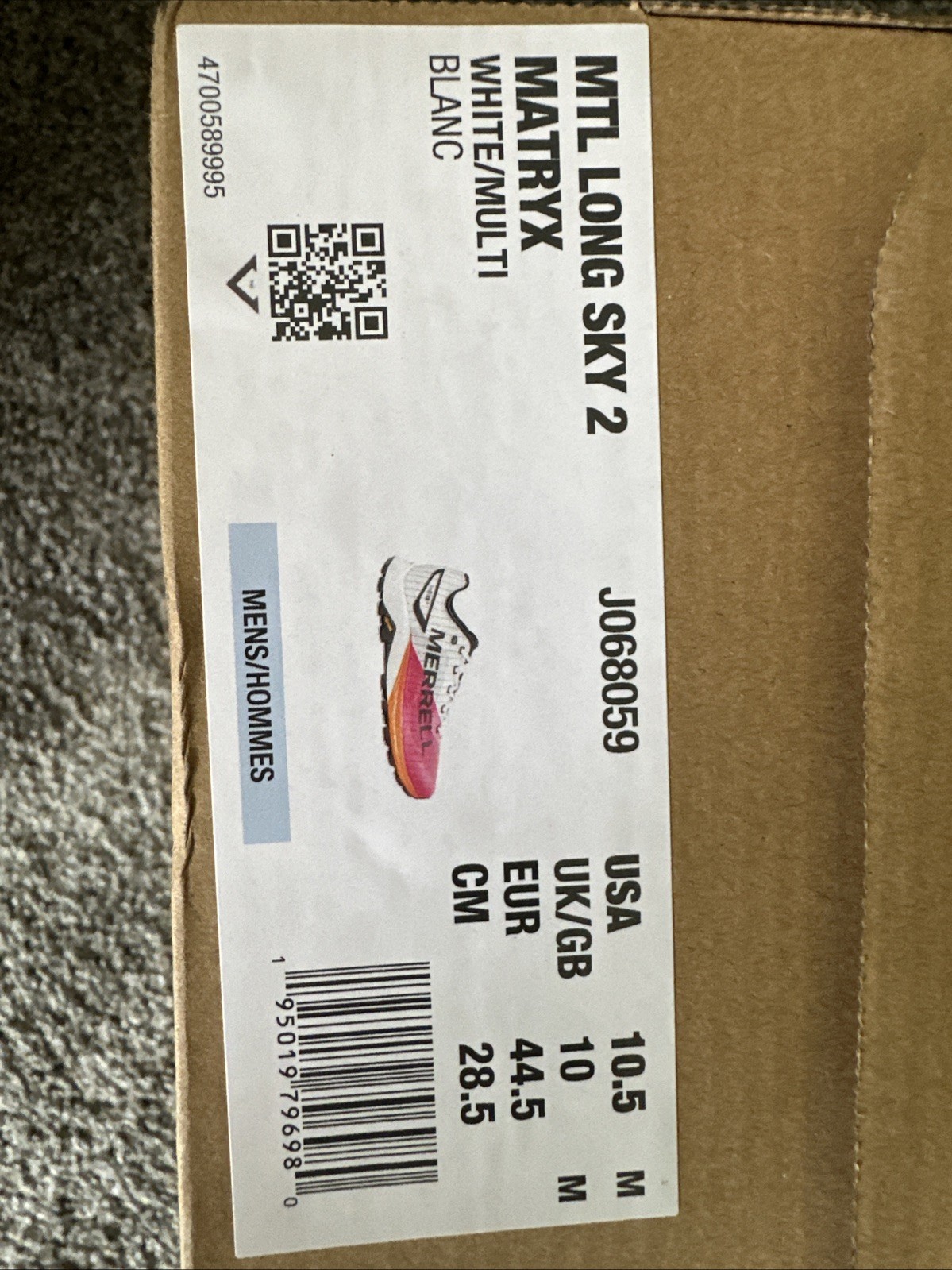 Scarpe da trail running Merrell MTL Long Sky 2 Matryx da uomo 10 5 US 44 5 EUR NUOVE