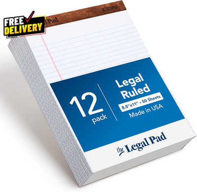 8.5 X 11 3/4 Legal Pads 12 Pack the Legal Pad Brand Wide Ruled White Paper 50...
