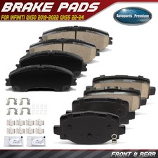 8Pcs Front & Rear Brake Pads for INFINITI QX50 2019-2022 QX55 2022-2024 SUV 2.0L