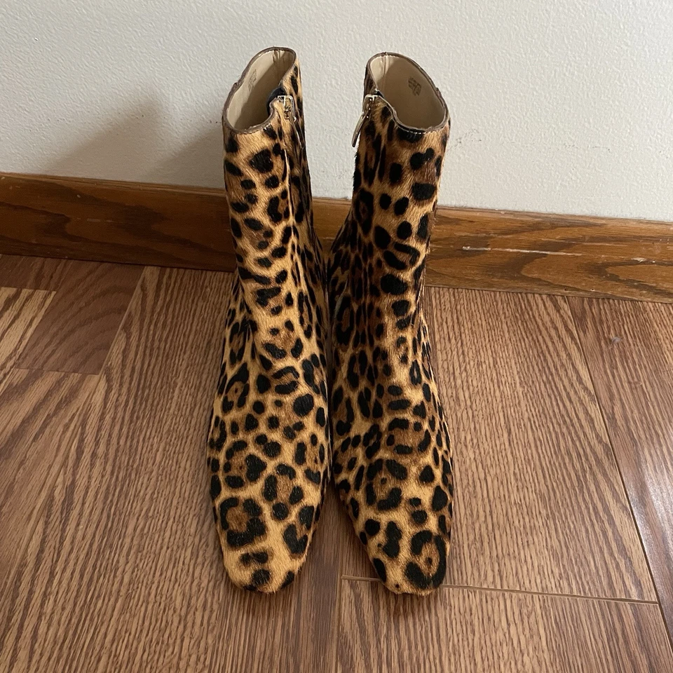 Ann Taylor Women 8.5M Animal Print Haircalf Leather Skinny Heel Bootie NWOB - Image 4 of 4