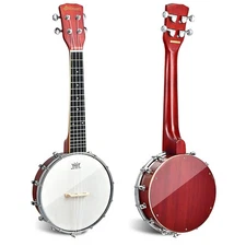 Sonart 24" 4-String Banjo Ukulele Remo Drumhead Gig Bag for Kid Adult Beginner