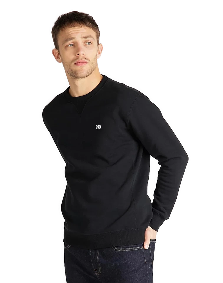 Lee Sudadera De Cuello Redondo Para Hombre S M L XL XXL Negro Gris Azul Algodón - Imagen 1 de 1