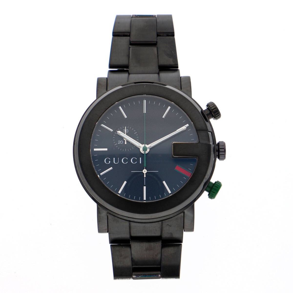 GUCCI Watch 101M G Chrono Black Dial SS Quartz Men's