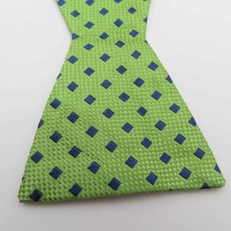 Pajarita Jos A Bank verde seda azul lunares 2,5" de ancho Foto 2 de 4