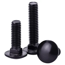 1/4-20 x 1-1/4" Black Steel Carriage Bolts 304 Stainless Steel 18-8 Round Dom