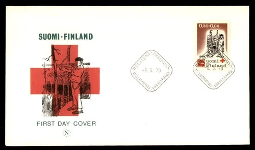 Mayfairstamps Finland FDC 1970 Man With Horn Red Cross First Day Cover aaw_63035