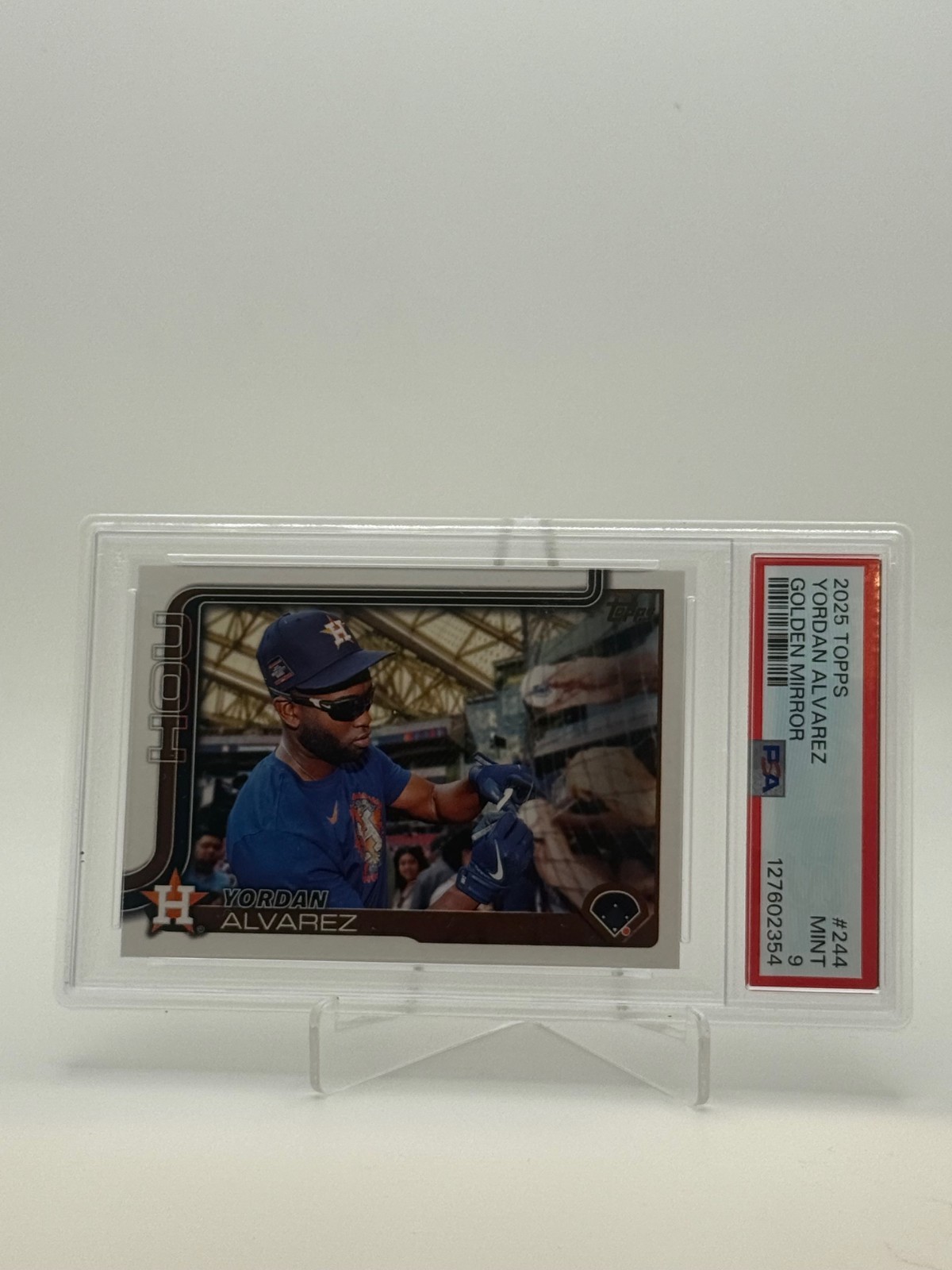 2025 Topps #244 Yordan Alvarez Golden Mirror PSA 9