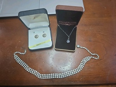 Crystal Earings, Necklace And Choker