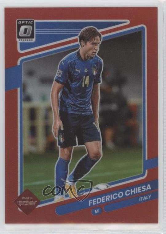 2021 Panini Donruss Road to Qatar Optic Red Prizm /149 Federico Chiesa #82 0i1b