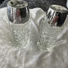 Vintage Anchor Hocking Glass Wexford Salt & Pepper Shakers Set Diamond Nice!