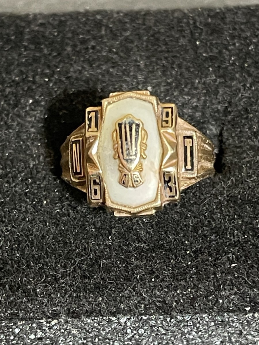 HERFF JONES 10K カレッジリング 1963年 ヴィンテージ 11号 Beautiful Vintage Herff-Jones 10K Yellow Gold and MOP 1963