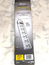 NEW Krieger BB13-6 Surge Protector Power Strip, 220V, 450 Joules, On/Off Switch