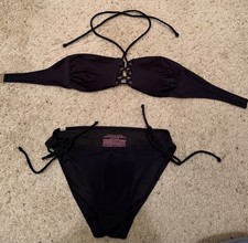 Victoria Secret Black Bikini Swim Size Small Beach Sexy The Bow Bikini & Halter