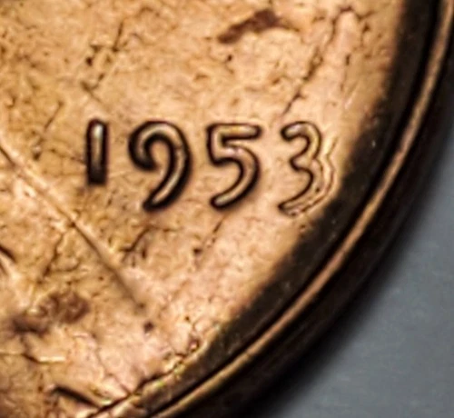1953 P LINCOLN WHEAT PENNY UNC DOUBLED 3 ERROR #P2243