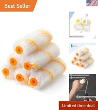 Professional 4-Inch Paint Roller Covers Set - 6 Pack of Lint-Free Microfiber