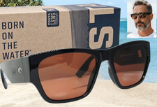 COSTA DEL MAR shiny black/copper SUENOS polarized 580P sunglasses NEW IN BOX 