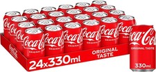 Coca Cola Classic Can Cola, Tray 330 ml (Pack of 24)