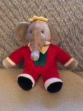 Vintage GUND BABAR King ELEPHANT Red Suit Stuffed Animal Plush 14" - 1988