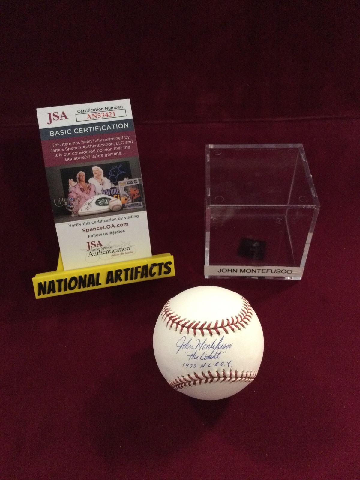 John Montefusco Autographed Signed San Francisco Giants Baseball Rawlings MLB JSA Certified # 